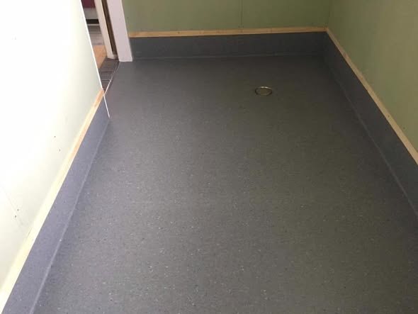 Flooring installation in progress
