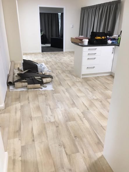 Flooring detail in a hallway